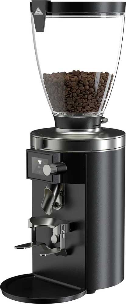 Młynek do espresso Mahlkönig E65S w kolorze czarnym, widok z boku
